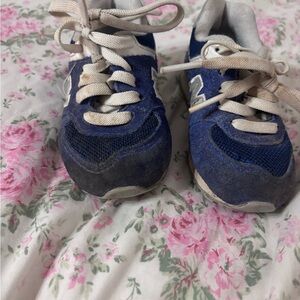 New Balance Navy and Cream Kids Sneakers